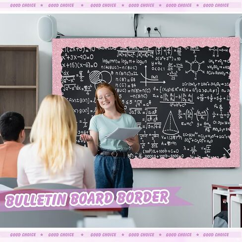 Zhanmai 6 Rolls Classroom Bulletin Board Decoration, 98.5 ft Glitter Scalloped Border Trim Bulletin Board Rolls Border for School, Classroom Office Party Wall Holiday Decoration(Colorful Color) in Kuwait