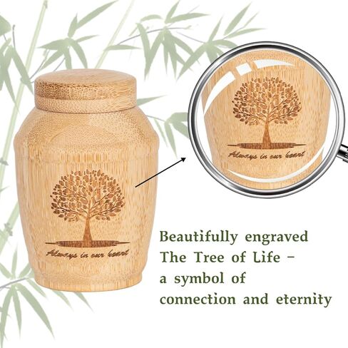 جرة الخيزران الصديقة للبيئة، جرة شجرة الحياة للبالغين، الجرار القابلة للتحلل الحيوي لدفن البحر، الجرار المتناثرة لرماد الحيوانات الأليفة البشرية (صغير) in Kuwait