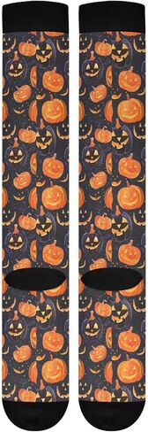جوارب ALAZA Halloween الملونة على شكل يقطين ضاغطة للنساء والرجال جوارب طويلة للجري وركوب الدراجات الرياضية in Kuwait