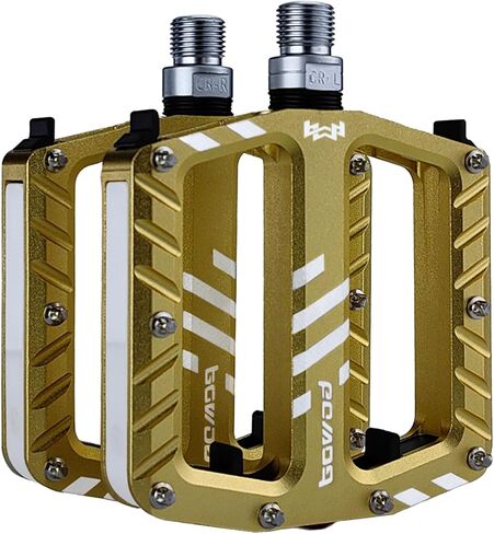 Clipless Mountain Bike Pedals w USB Rechargeable LED Lights Waterproof, CNC Aluminum Flat MTB Bicycle Pedals w 9/16" Cr-Mo Alloy Spindle 3 Sealed Ball Bearing for Road Bike Pedals Replacement in Saudi Arabia