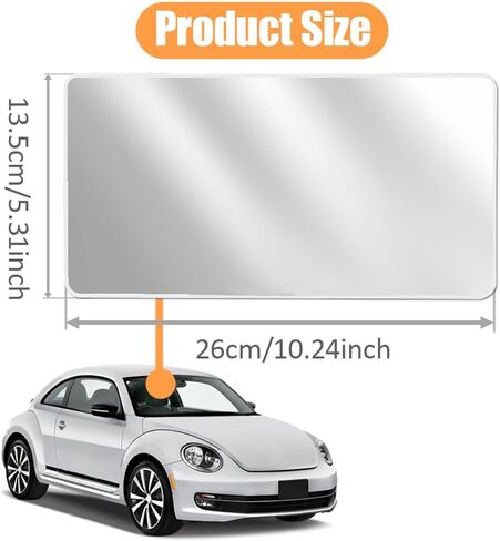Car Mirror Visor, Car Vanity Mirror, HD Large Auto Visor Cosmetic Vanity Rearview with Straps, Auto Accessories Vehicle Sun-Shading Cosmetic Makeup Rearview Fit for SUV, Sedan, Truck (Black) in Saudi Arabia