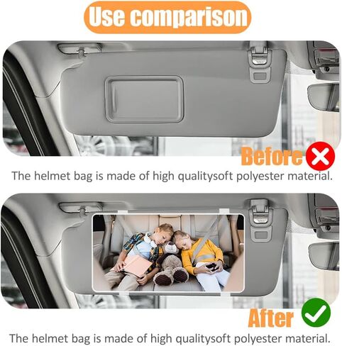 Car Mirror Visor, Car Vanity Mirror, HD Large Auto Visor Cosmetic Vanity Rearview with Straps, Auto Accessories Vehicle Sun-Shading Cosmetic Makeup Rearview Fit for SUV, Sedan, Truck (Black) in Saudi Arabia