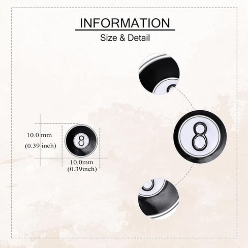 YAFEINI Eight Ball Earrings Sterling Silver 8 Pool Balls Stud Earrings Billiards Jewelry Gifts for Women Men in Saudi Arabia