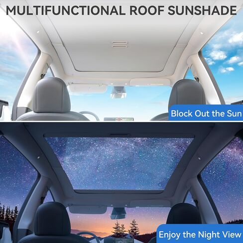 OEDRO Fit 2020-2024 Tesla Model Y Retractable Sunshade Roof, Upgraded 3.0 Full Coverage Windshield Glass Roof Sun Shade, UV Protection & Heat Resistance Shade Compatible with 2020-2024 Tesla Model Y in Saudi Arabia