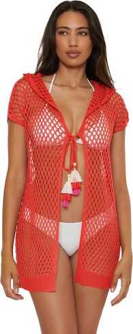 Lucky Brand Women's Morro Hooded Fishnet Beach Cover Up, Casual, Swimsuit Tops in Saudi Arabia
