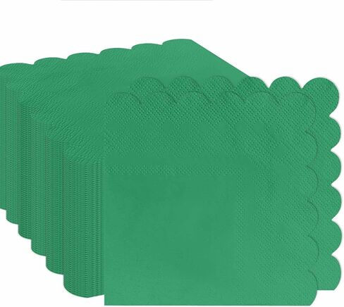 100 Pieces 2-Ply White Scalloped Napkins Folded 5 x 5 inch Disposable Cocktail Napkins Paper Napkins for Dinner Wedding Birthday Party White Beverage Napkins in Saudi Arabia