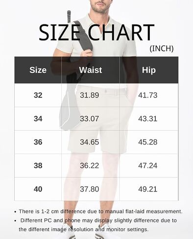 Men's Golf Shorts Classic-fit 8" Stretch Flat Front Hybrid Stretch Dress Casual Work Shorts with Pockets in Saudi Arabia