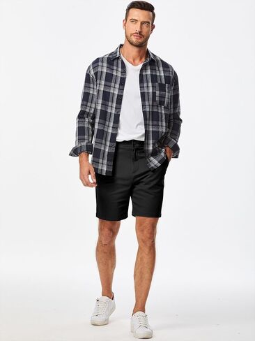 Men's Golf Shorts Classic-fit 8" Stretch Flat Front Hybrid Stretch Dress Casual Work Shorts with Pockets in Saudi Arabia