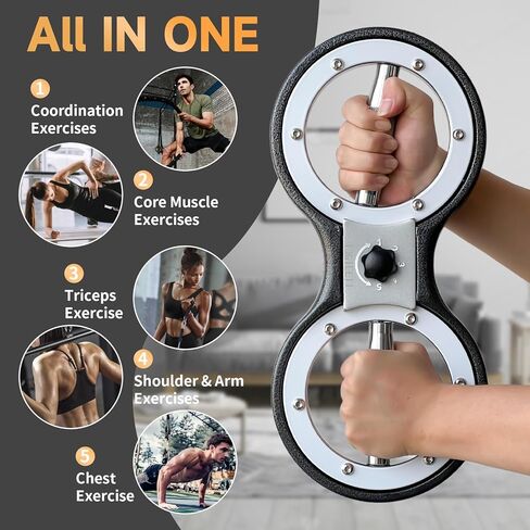 Burn Machine 12 Pound Arm Workout Appliances 360 Degree Rotatable Forearm Exerciser Resistance Adjustable Multi-Functional Rotational Trainer Grip Strength Trainer for Home and Gym Workouts. in Kuwait