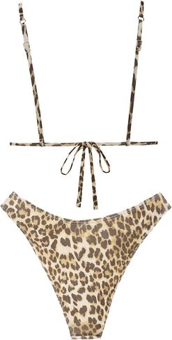 Women's Bikini Sets Tie Back Bowknot Two Piece Swimsuits Triangle Thong Bathing Suit Gingham Floral Cherry Printing in Kuwait