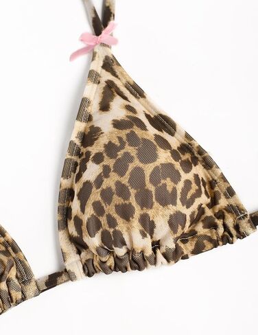 Women's Bikini Sets Tie Back Bowknot Two Piece Swimsuits Triangle Thong Bathing Suit Gingham Floral Cherry Printing in Kuwait