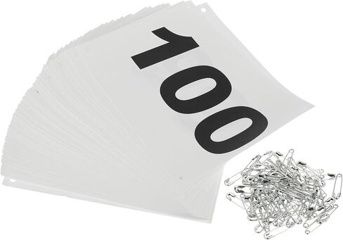 PATIKIL Tearproof Running Bib Numbers 7x6 Inch, 1-200 Waterproof Race Competitor Numbers with Safety Pin for Marathon Sports Game Competition Runner, White in Saudi Arabia
