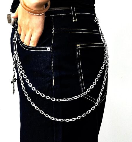 Jean Chains for Men Women Pocket Chain Goth Accessories Punk Pants Fashion Chain Cross Chain Belt Best for Dancers,Skateboarders Bikers Motorcyclists Punk Hip - Hop Enthusiasts in Saudi Arabia