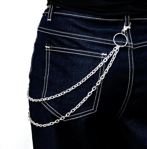 Jean Chains for Men Women Pocket Chain Goth Accessories Punk Pants Fashion Chain Cross Chain Belt Best for Dancers,Skateboarders Bikers Motorcyclists Punk Hip - Hop Enthusiasts in Saudi Arabia