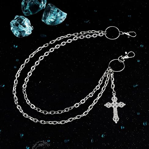 Jean Chains for Men Women Pocket Chain Goth Accessories Punk Pants Fashion Chain Cross Chain Belt Best for Dancers,Skateboarders Bikers Motorcyclists Punk Hip - Hop Enthusiasts in Saudi Arabia