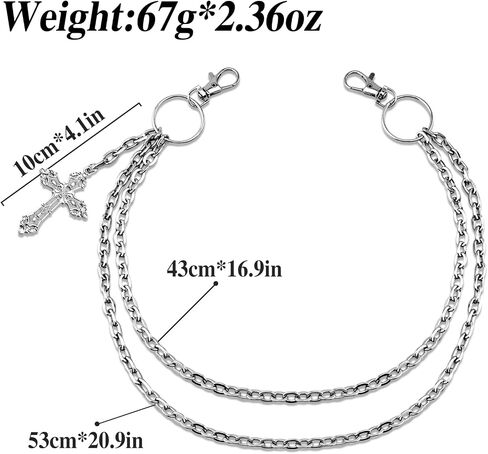 Jean Chains for Men Women Pocket Chain Goth Accessories Punk Pants Fashion Chain Cross Chain Belt Best for Dancers,Skateboarders Bikers Motorcyclists Punk Hip - Hop Enthusiasts in Saudi Arabia