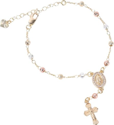 Steering Wheel Rosary Charm Accessory, Rosary Car Rear View Mirror Hanging Accessory with Virgin Mary Rearview Cross Pendant Catholic Religious Gifts Fit Men Women Catholic Beads Chain for Car in Saudi Arabia