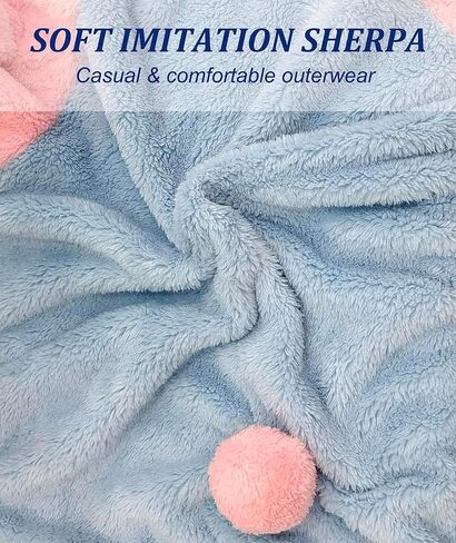 acdiac Kawaii Animal Hoodie Bunny/Bear Ear Hoodies Tops For Women Fluffy Rabbit Sweater Zip Jacket Coats in Kuwait