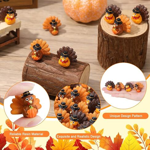 40 Pcs Thanksgiving Mini Resin Turkey Miniature Resin Turkey Figurines for Thanksgiving Decoration Ornaments Crafts Moss Landscape in Saudi Arabia