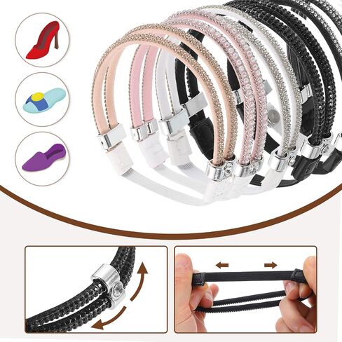 uxcell 2 Pairs High Heels Shoe Straps Detachable Elastic Heel Strap for Women High Heels Sandals Slippers Loose Shoes Anti-Loose, transparent in Saudi Arabia