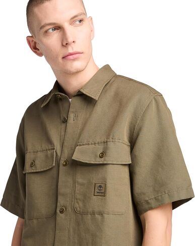 Timberland Men's Cotton Linen Utility Overshirt in Saudi Arabia