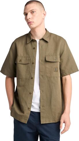 Timberland Men's Cotton Linen Utility Overshirt in Saudi Arabia