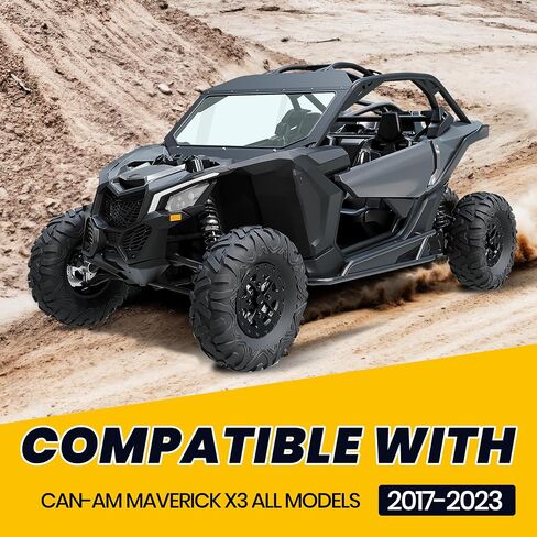 HECASA Full Glass Windshield and Sun Visor Compatible with 2017 2018 2019 2020 2021 2022 2023 Can Am Maverick X3 All Models in Saudi Arabia