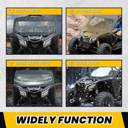 HECASA Full Glass Windshield and Sun Visor Compatible with 2017 2018 2019 2020 2021 2022 2023 Can Am Maverick X3 All Models in Saudi Arabia