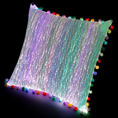 Throw Pillow Cover 18x18 Cushion Case LED Decorative Pillow Covers Square Outdoor Light up Pillowcase for Christmas Party in Saudi Arabia
