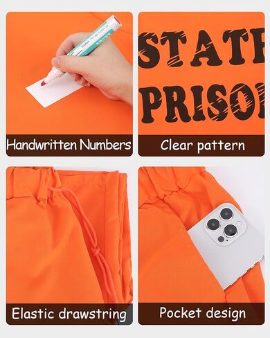 زي السجين للبالغين - زي السجن البرتقالي للرجال زي جيلبيرد لحفلات الهالوين التنكرية in Kuwait