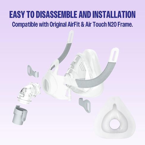 2 Pack Replacement Cushion Compatible with F20 AirFit AirTouch CPAP Mask, Premium and Snug Fit, Soft and Durable Material, Covers Nose and Mouth (Medium) in Saudi Arabia