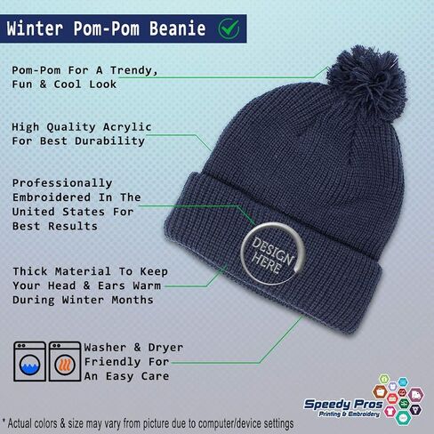 Pom Pom Beanies for Women I Love Moose's Embroidery Skull Cap Wildlife Winter Hats for Men Acrylic 1 Size in Saudi Arabia
