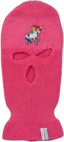 قناع التزلج رينبو يونيكورن ذو 3 فتحات، وردي فاقع in Kuwait