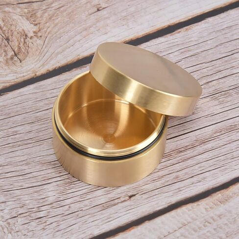 Brass Jewelry Storage Box, Outdoor Round Shape Sealed Box, Medication Sealed Container, Mini Storage Box for Coins, Rings, Tea Leaves, and Jewelry, Large Size in Saudi Arabia