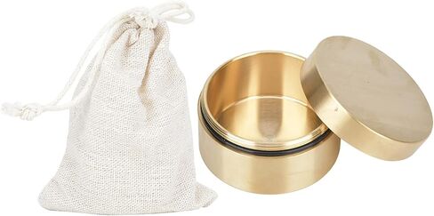 Brass Jewelry Storage Box, Outdoor Round Shape Sealed Box, Medication Sealed Container, Mini Storage Box for Coins, Rings, Tea Leaves, and Jewelry, Large Size in Saudi Arabia