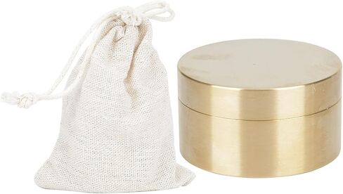 Brass Jewelry Storage Box, Outdoor Round Shape Sealed Box, Medication Sealed Container, Mini Storage Box for Coins, Rings, Tea Leaves, and Jewelry, Large Size in Saudi Arabia