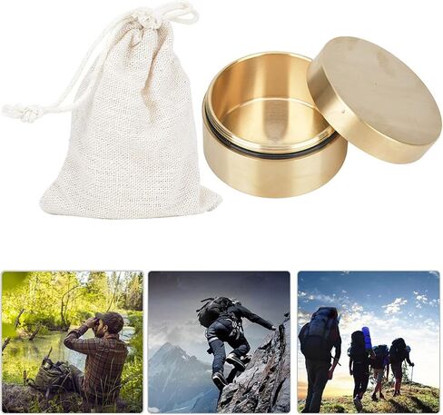 Brass Jewelry Storage Box, Outdoor Round Shape Sealed Box, Medication Sealed Container, Mini Storage Box for Coins, Rings, Tea Leaves, and Jewelry, Large Size in Saudi Arabia