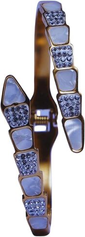 Dazzling Snake Cuff Bracelet for Women | Mother-of-Pearl & Cubic Zirconia Bangle in Saudi Arabia
