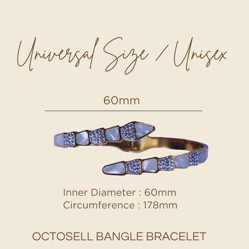 Dazzling Snake Cuff Bracelet for Women | Mother-of-Pearl & Cubic Zirconia Bangle in Saudi Arabia