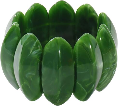 Bocar Chunky Resin Stretch Bracelets Wide Stretchable Bangle Irregular Geometric Wristband for Women Prom Holiday Jewelry Gift (SL-1009) in Saudi Arabia