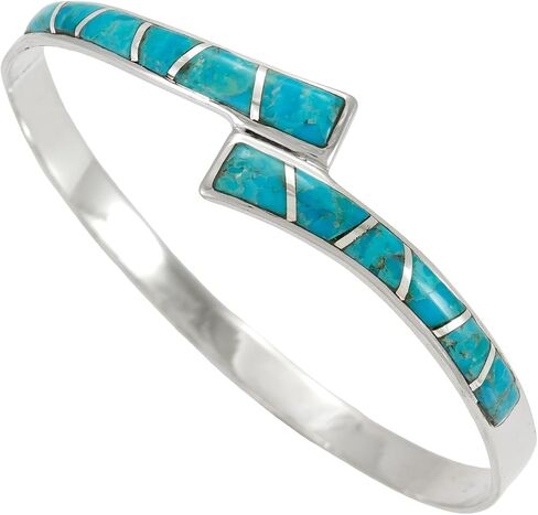 Turquoise Bracelet Sterling Silver 925 Genuine Gemstone Bangle Bracelet in Saudi Arabia