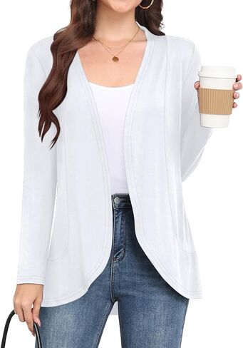 Women's Lightweight Long Sleeve Cardigan Casual Open Front Cardigans for Women Trendy in Saudi Arabia