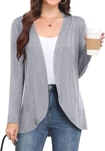 Women's Lightweight Long Sleeve Cardigan Casual Open Front Cardigans for Women Trendy in Saudi Arabia