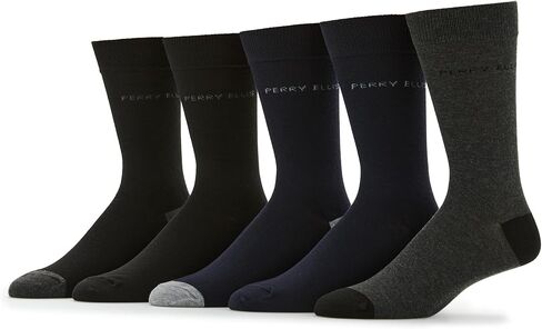 جوارب Perry Ellis للرجال مع شعار، ملمس ناعم، نسيج مطاطي مريح، ملاءمة مثالية، 5 قطع in Saudi Arabia