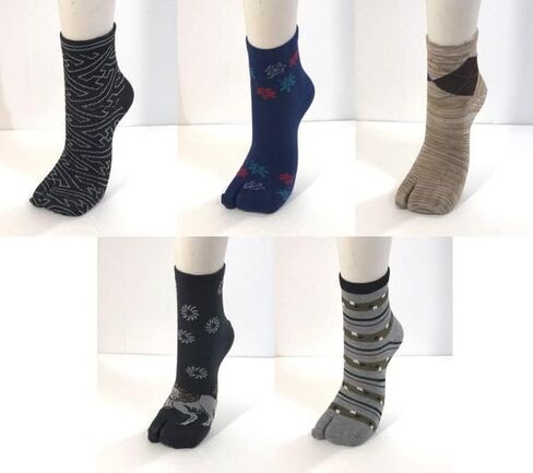Men’s Japanese Tabi Socks – Split Toe Flip Flop Socks for Geta & Sandals 25-27cm, Ankle Length in Kuwait