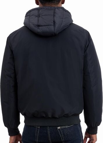 Michael Kors mens Puffer Bomber Jacket for Men With Insulating Vest-style Bib, Extra Warm Bomber for Cold Weather in Saudi Arabia