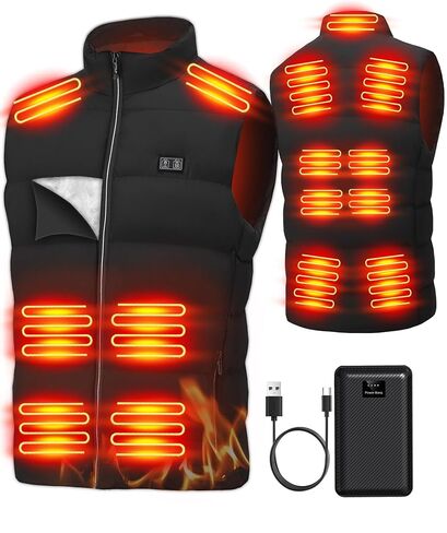 سترة تسخين كهربائية للرجال: سترة دافئة خفيفة الوزن - سترة تدفئة شتوية للنساء مع بطارية 16000 مللي أمبير في الساعة in Saudi Arabia