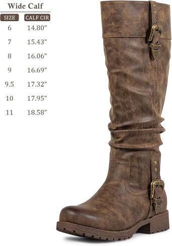 SheSole Women's Knee High Boots with Hidden Stretch Panel & Side Zipper – Chunky Low Heel, Round Toe – Comfortable Western Style Boots for Teachers, Office, Daily Commute in Saudi Arabia