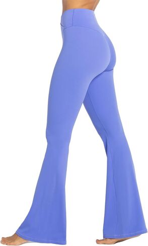 Sunzel Flare Leggings, Crossover Yoga Pants with Tummy Control, High Waisted and Wide Leg, No Front Seam Periwinkle Medium 32" Inseam in Saudi Arabia