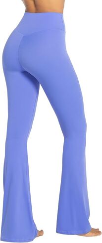 Sunzel Flare Leggings, Crossover Yoga Pants with Tummy Control, High Waisted and Wide Leg, No Front Seam Periwinkle Medium 32" Inseam in Saudi Arabia